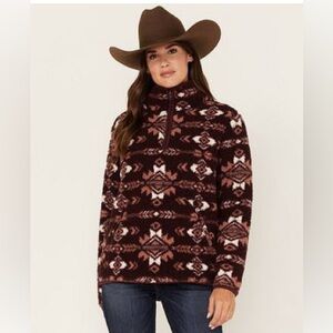 Wrangler Retro Women's Southwestern Print Fleece Quarter Zip Sweater
Size: L